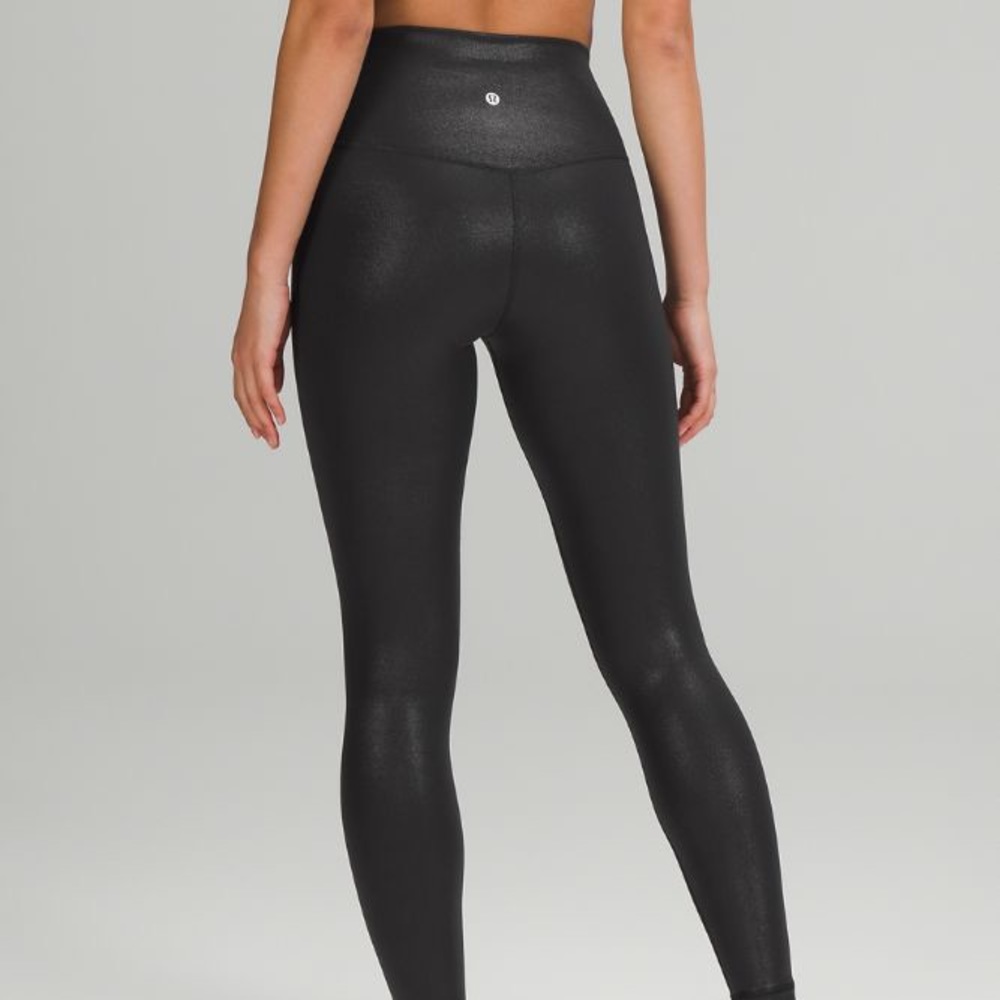 Lululemon Align High-Rise Pant 25" *Shine Radiate Foil Print Black size 6